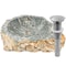 Novatto Natural Cobblestone Vessel Bathroom Sink with Brushed Nickel Drain and Sealer NOSV-CSBN - alternate 1
